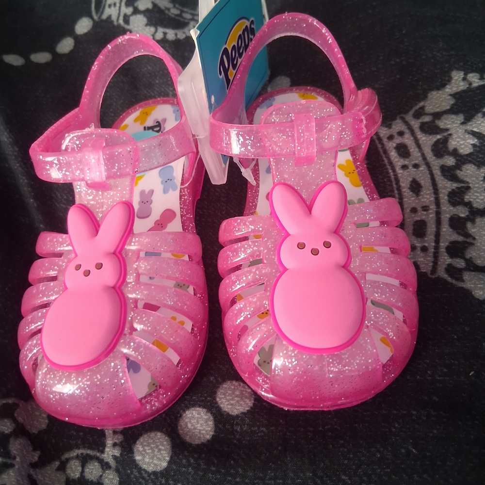 Sparkly Pink Bunny Kids Sandals